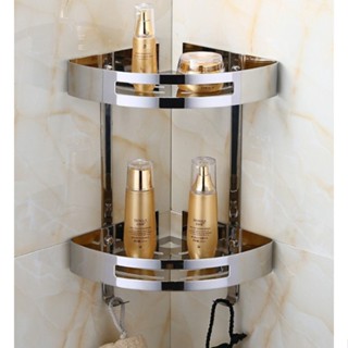 Kệ 2 tầng góc ( tam giác) bằng inox 304 đựng gia vị, sữa tắm, dầu gội trong nhà bếp, nhà tắm,...
