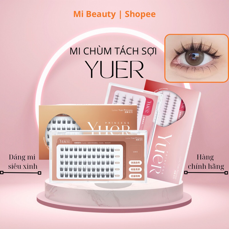 Lông Mi Giả Chùm Tách Sợi YUER Nhiều Mẫu Dễ Nối Tại Nhà