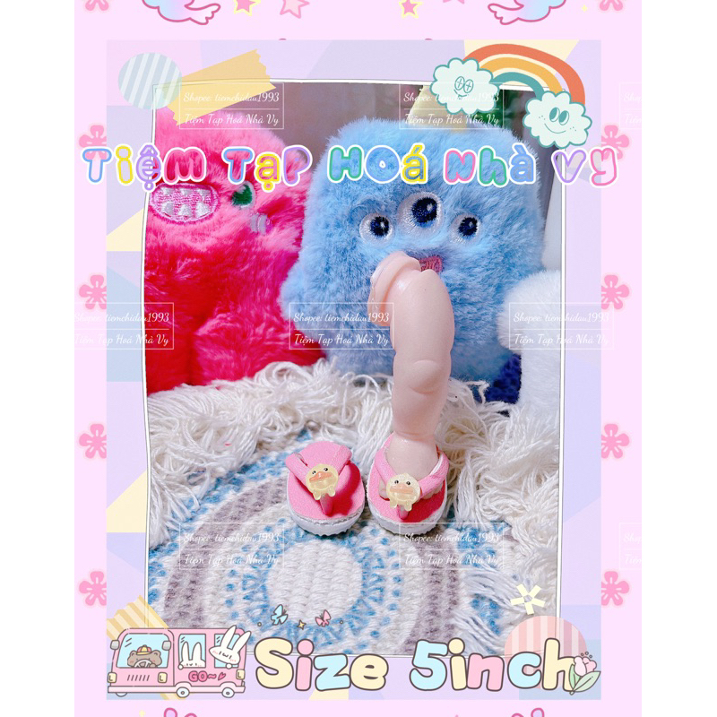 Phụ Kiện Búp Bê]🧸Dép Lào Size 5in ,bru ❤️🩵🩷🩵❤️🩷