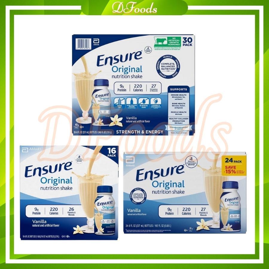 Thùng 16,24,30 chai sữa Ensure nước Original Nutrition Shake hương vanilla