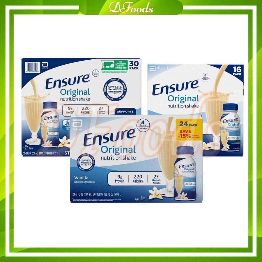 Thùng 16,24,30 chai sữa Ensure nước Original Nutrition Shake hương vanilla