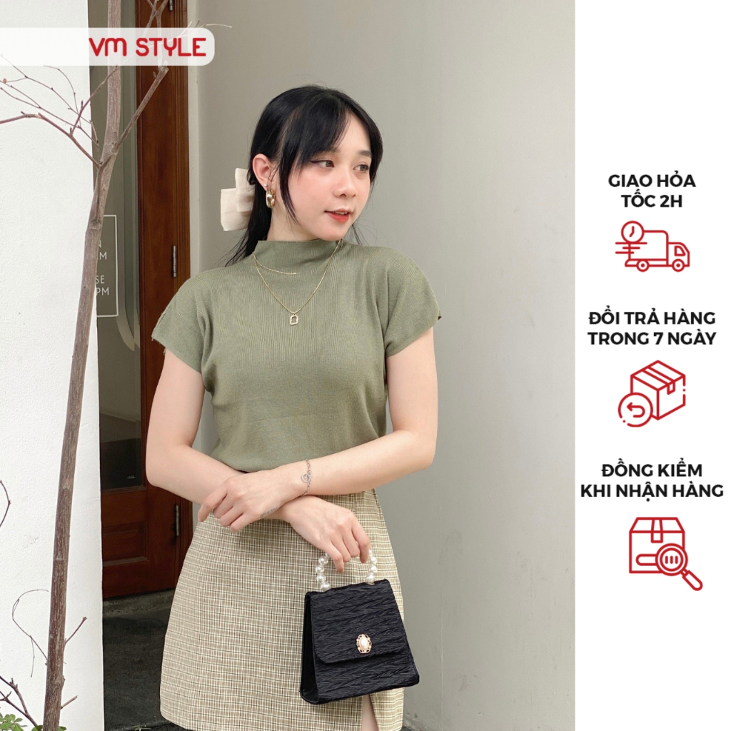 Áo len nữ VMSTYLE sát nách cổ lọ trơn nhiều màu thời trang thu đông 1923 - ALU00104