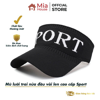 Mũ lưỡi trai nửa đầu vải len cao cấp Sport phong cách cá tính, năng động chống nắng, thể thao hoặc du lịch