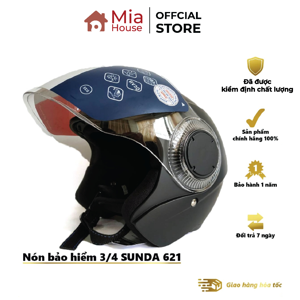 Nón bảo hiểm 3/4 SUNDA 621 - nhiều lựa chọn