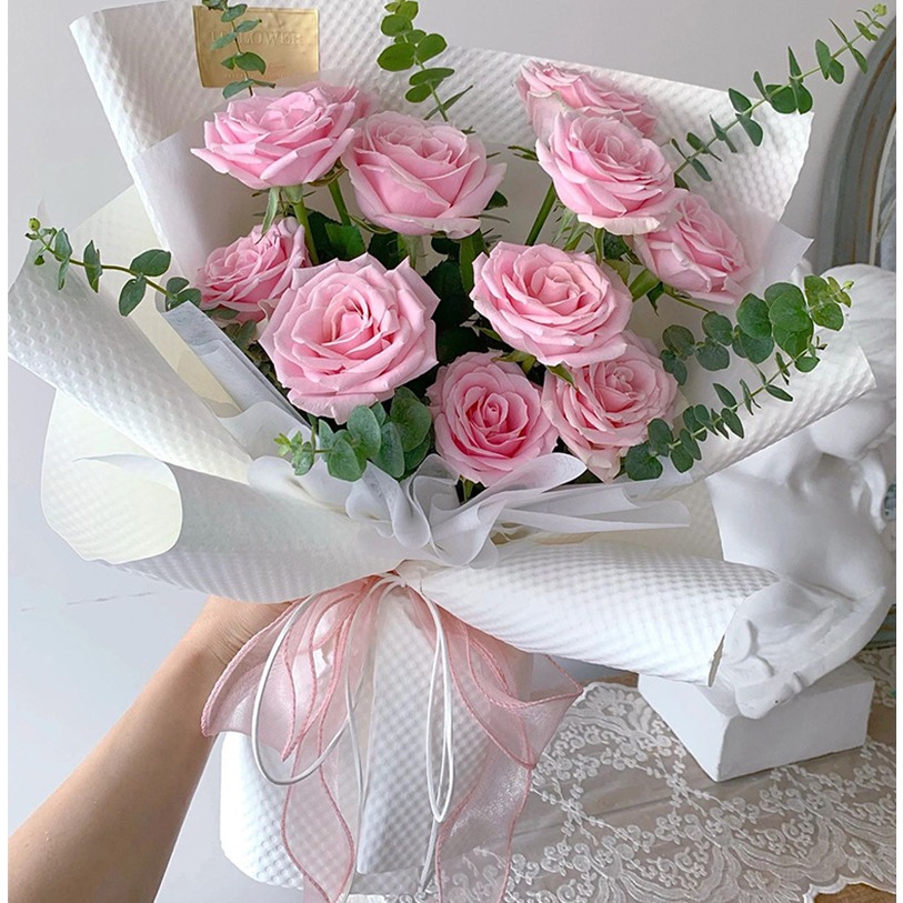 Cuộn ruy băng voan sóng KHÔNG LÕI 4cm dài 9m trang trí bó hoa, hôp quà