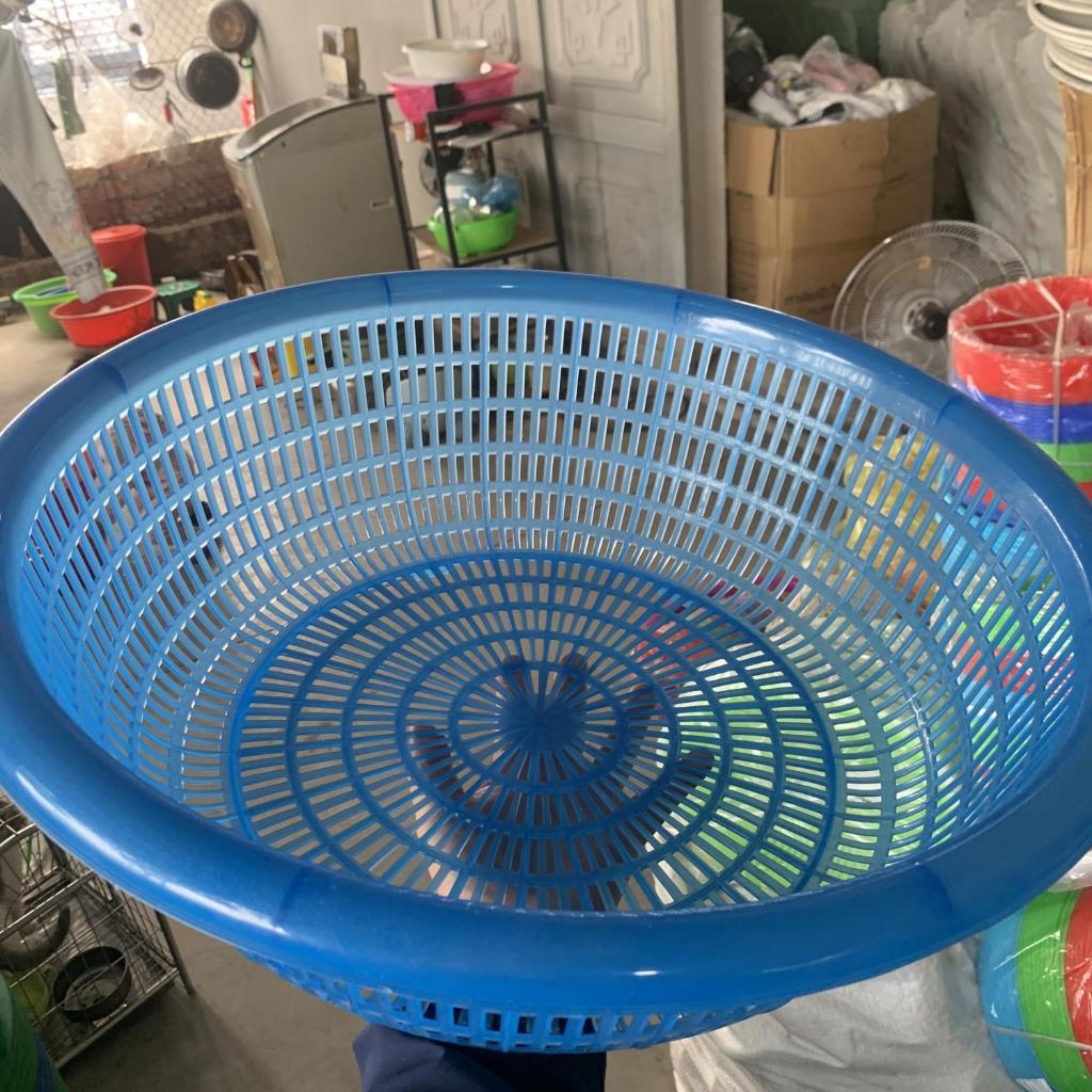 Rổ nhựa tròn mắt to size lớn 60cm - 55cm - 47 cm - 44cm - 38cm - 36cm màu xanh dương, xanh lá, đỏ, vàng, nhựa chính phẩm