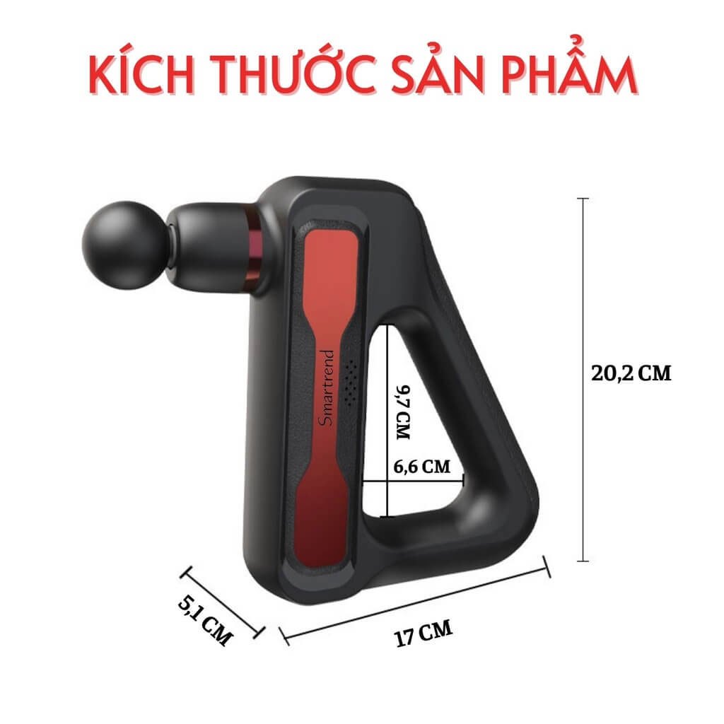 Máy massage cầm tay cao cấp 8 đầu thay thế 32 cấp độ, súng mát xa toàn thân cầm tay đa năng chính hãng