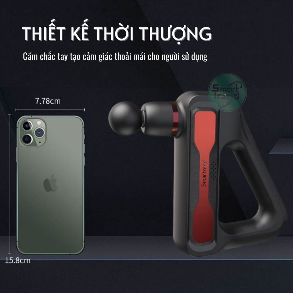 Máy massage cầm tay cao cấp 8 đầu thay thế 32 cấp độ, súng mát xa toàn thân cầm tay đa năng chính hãng