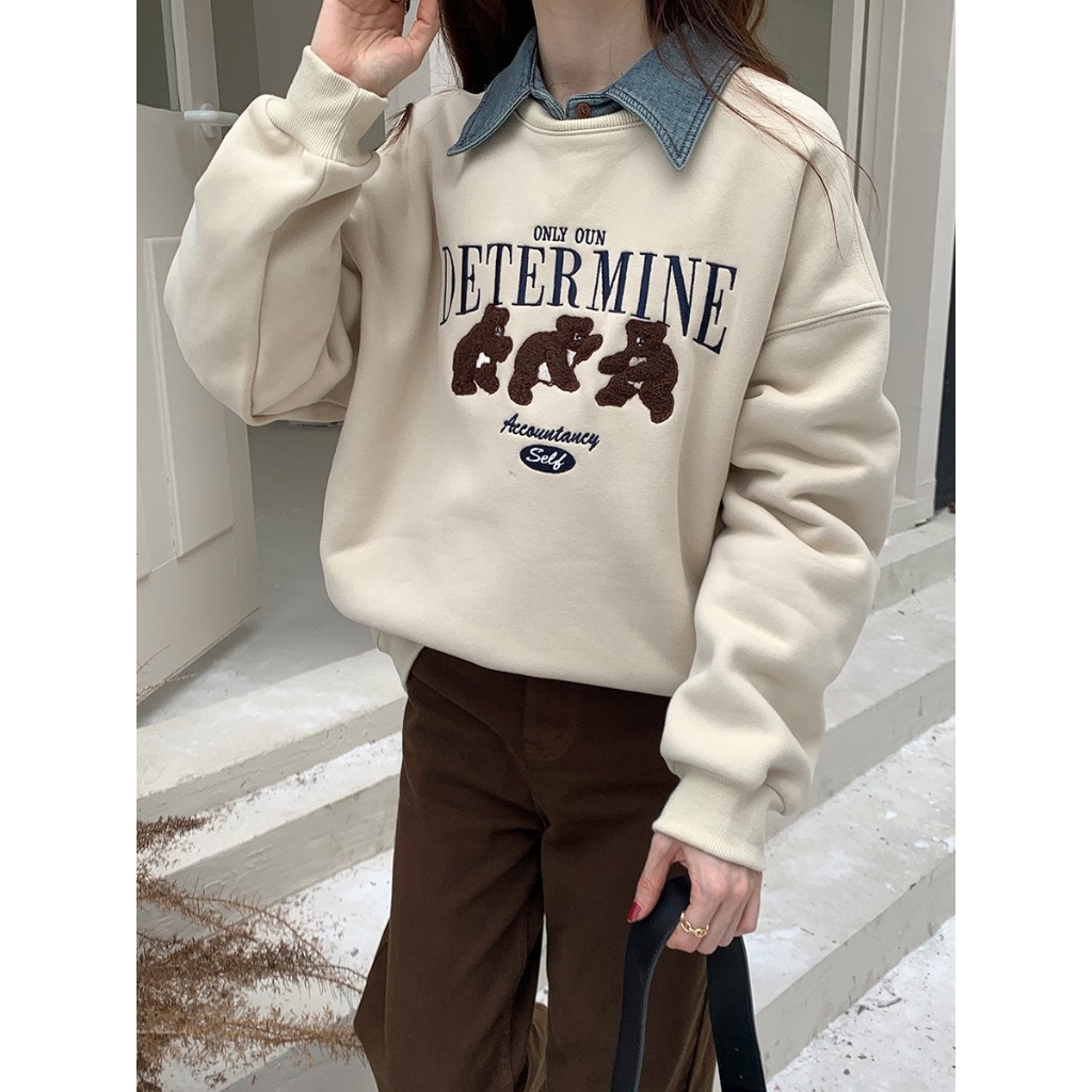 ÁO NỈ BÔNG CỔ TRÒN IN HÌNH - Spring Girl - 2368