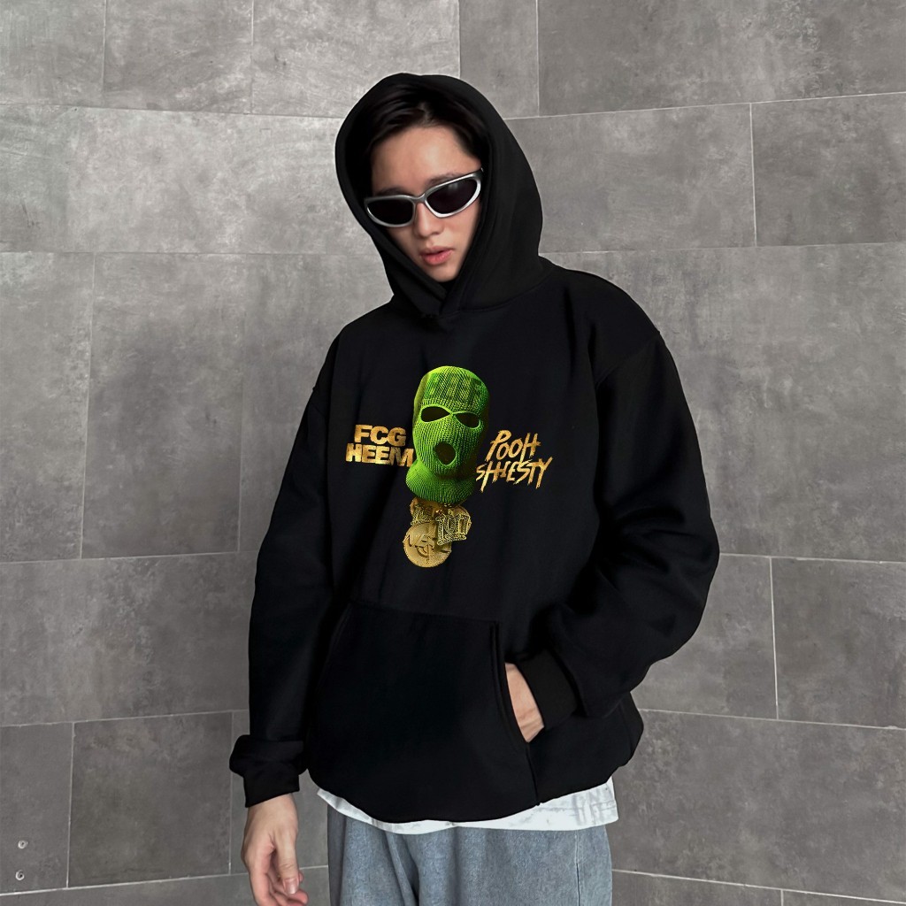 Áo hoodie nam nỉ bông 350gsm cao cấp local brand pooh shiety Unisex 100% Cotton hàn quốc form rộng A201