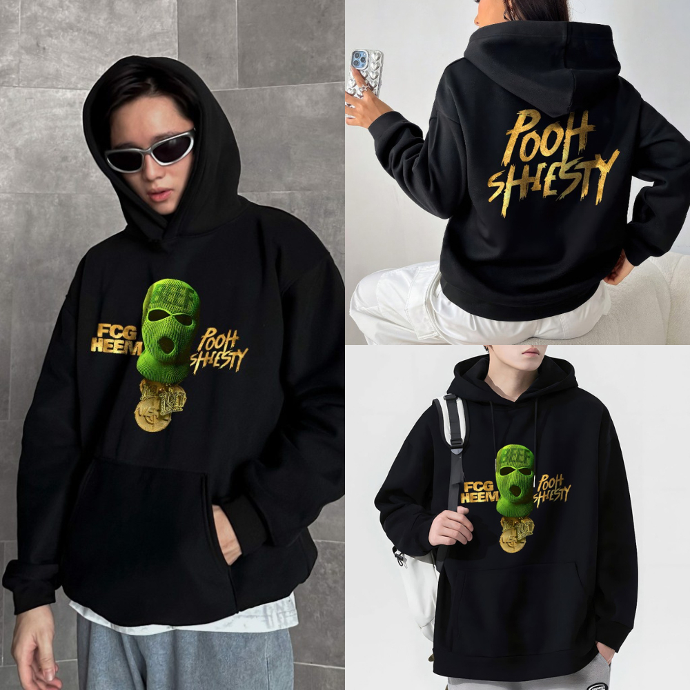 Áo hoodie nam nỉ bông 350gsm cao cấp local brand pooh shiety Unisex 100% Cotton hàn quốc form rộng A201