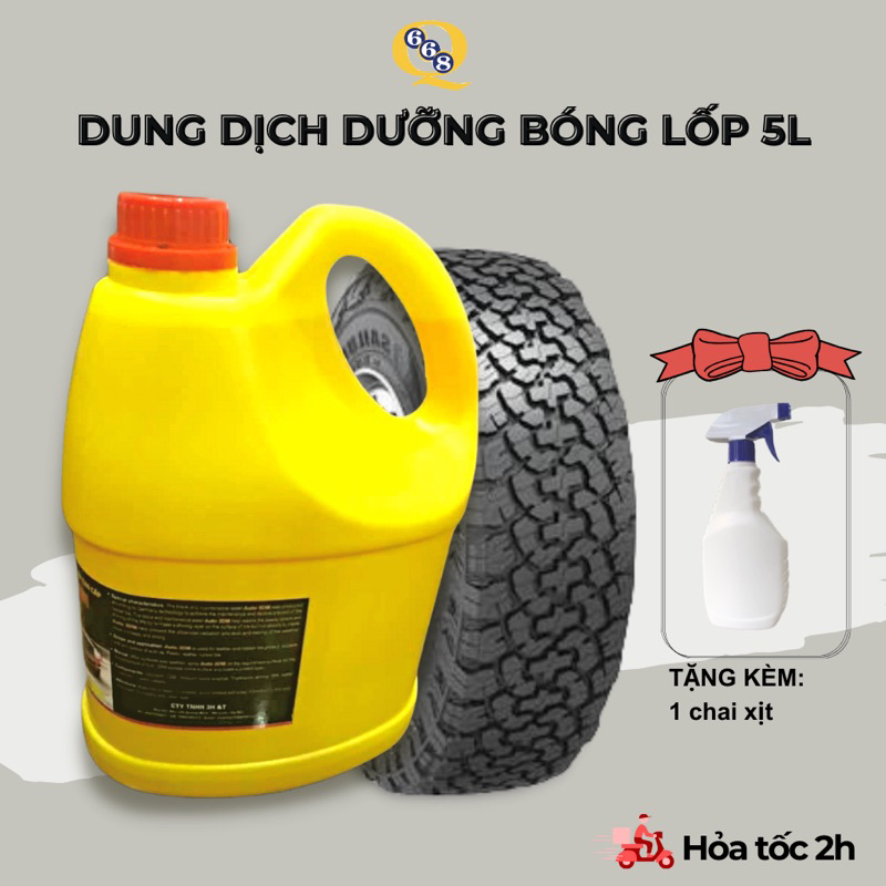 Dung dịch Bóng lốp xe ô tô, xe máy Q668 5L đánh bóng lốp tức thì