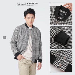  Áo Khoác Bomber Nỉ Dạ Nam Họa Tiết ATINO Hàn Quốc Phong Cách Trẻ Trung Chuẩn Form AD1.8979 