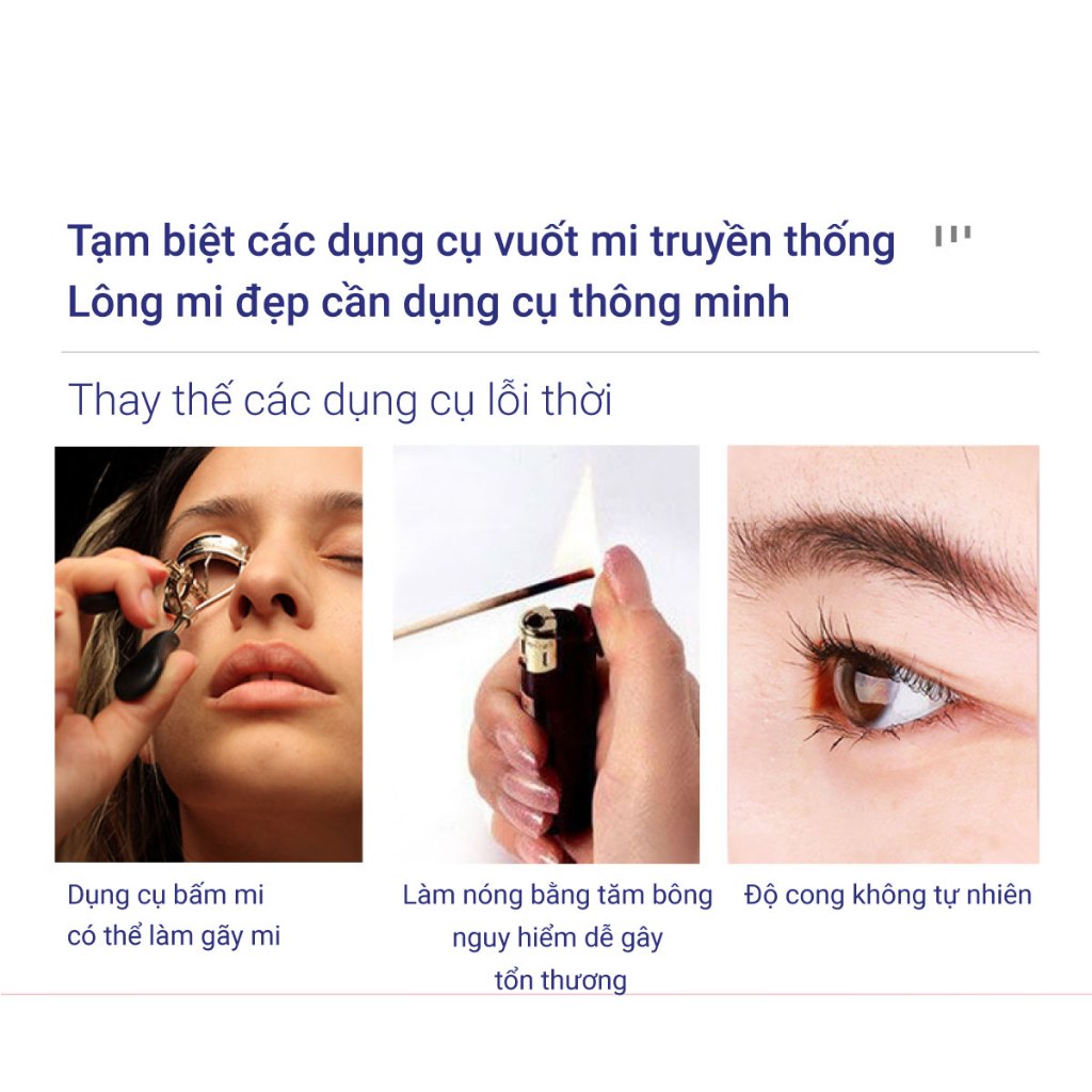 Máy uốn mi nhiệt Lescolton phiên bản mới nhất thiết kế 2 trong 1 làm dụng cụ uốn mi và chải mi để định hình mi đẹp hơn