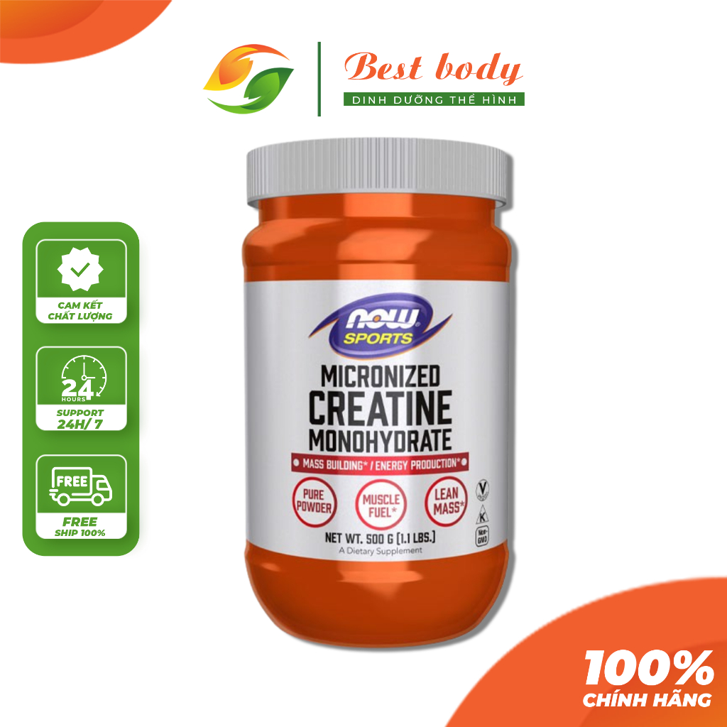NOW MICRONIZED CREATINE MONOHYDRATE Hỗ Trợ Phát Triển Cơ Bắp Tăng Hiệu Suất Tập Luyện