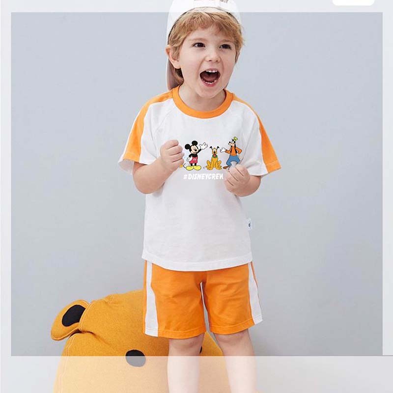 Đồ bộ quần áo cộc tay in hình cho bé trai bé gái Medokids giáp lăng ống tay phối màu từ 10 đến 32kg