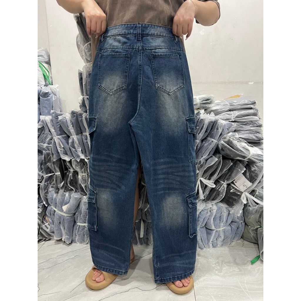 Quần jeans túi hộp uzllang phong cách cá tính 2051 - Retrostyle