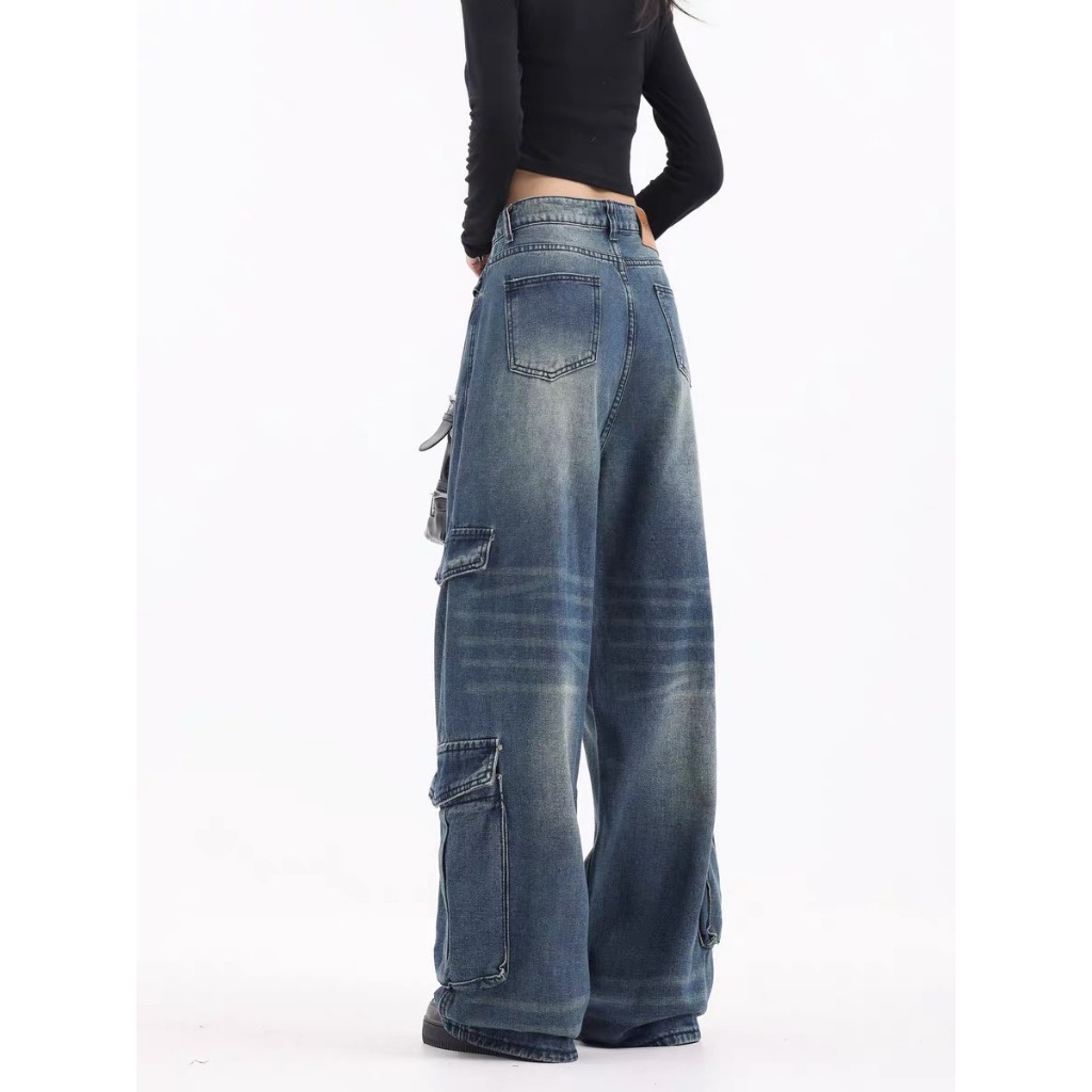 Quần jeans túi hộp uzllang phong cách cá tính 2051 - Retrostyle