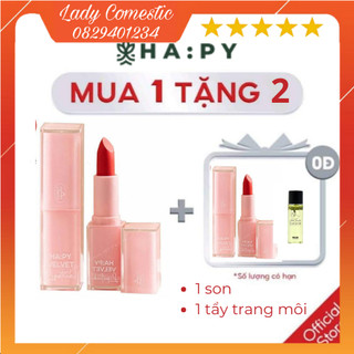 [MUA 1 TẶNG 2] SON THỎI HAPY VELVET LIPSTICK MINIGARDEN, SON SÁP NHUNG LÌ HAPY HÀNG CHÍNH HÃNG
