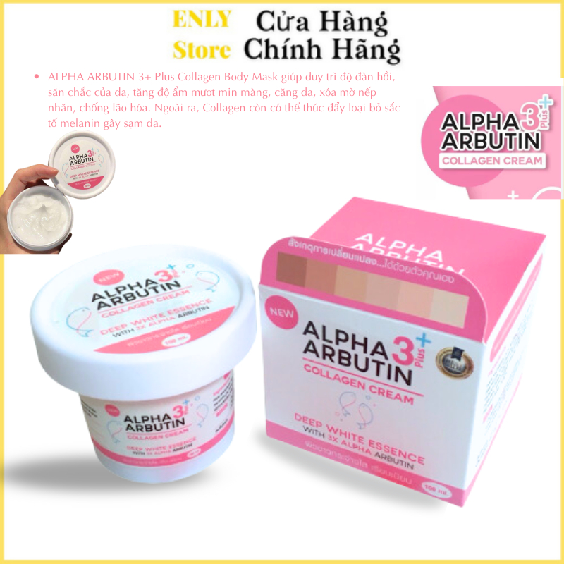 Kem Dưỡng Trắng Da Alpha Arbutin Body Collagen 3 Plus Cream Deep White Essence - 100g