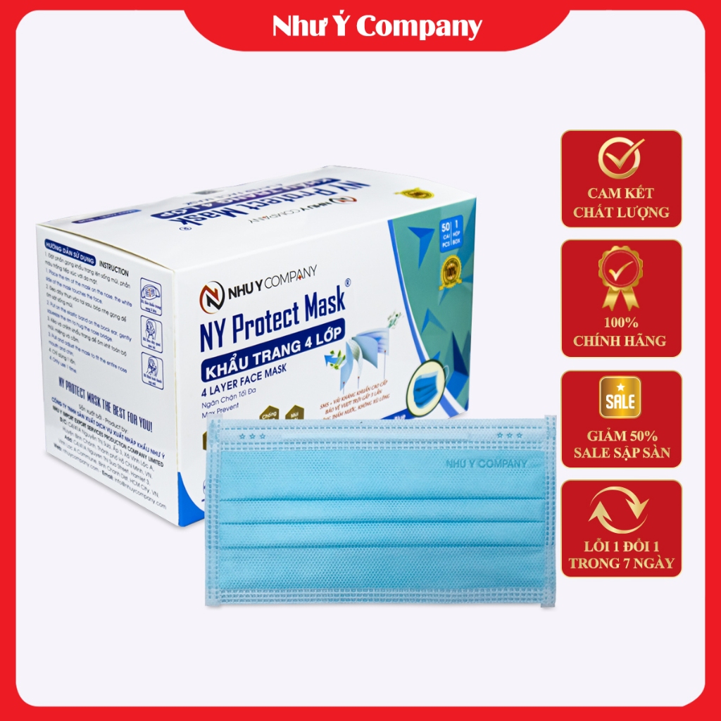 Khẩu trang y tế 4 lớp vải lọc kháng khuẩn giá chỉ 100k | Như Ý Company