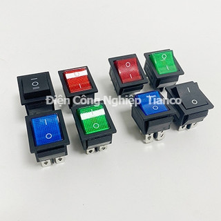 Công tắc bập bênh chữ nhật kcd1 kcd3 kcd4 có đèn không đèn