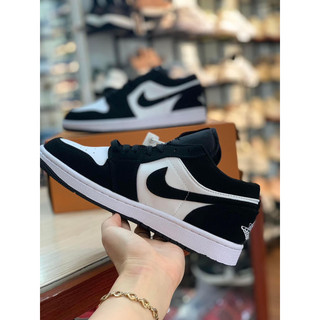 Giày sneaker panda da lộn cổ thấp
