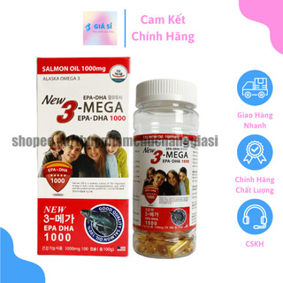 Dầu cá alaska omega 3 hỗ trợ hệ tim mạch, trí não, tăng cường thị lực, sáng mắt - hộp 100v