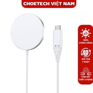 Sạc không dây hít nam châm Choetech T518 dùng cho Ip và tai nghe có chuẩn sạc QI