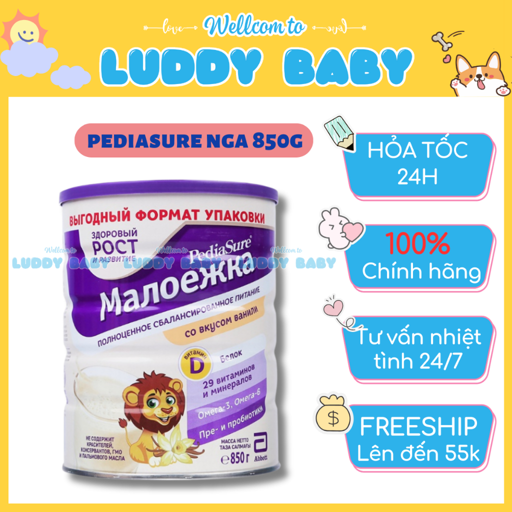 Sữa Pediasure Nga Vị Vani - Sữa Bột Công Thức 850g luddybaby