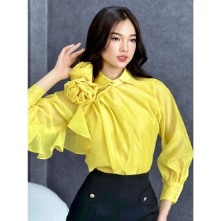 Set quần sơ mi hoa vai thanh lịch - Angel V