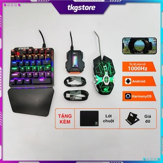 Combo bộ chuyển đổi Lie Ying Pro và bàn phím chuột chơi game PUBG Mobile, Free Fire, CF Moblie