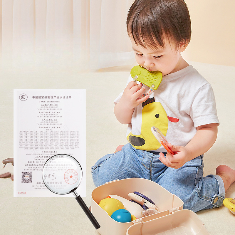 Bộ đồ chơi xúc xắc gặm nướu cho bé BESUN siêu cao cấp cho hộp đựng hình cá heo vali