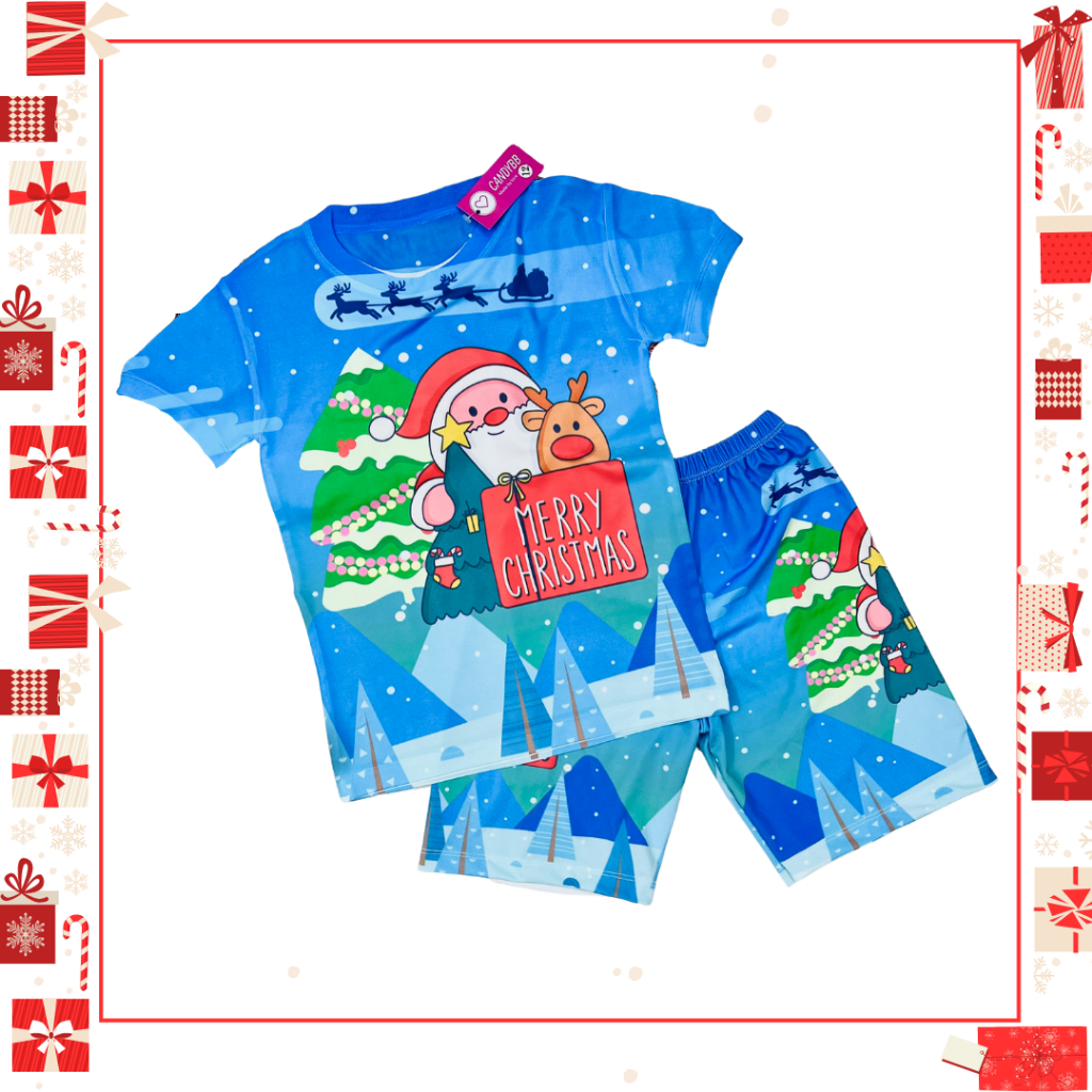 Bộ thun lạnh cho bé, bộ noel cộc tay bé trai Among Us Noel size đại bé từ 10 - 57kg