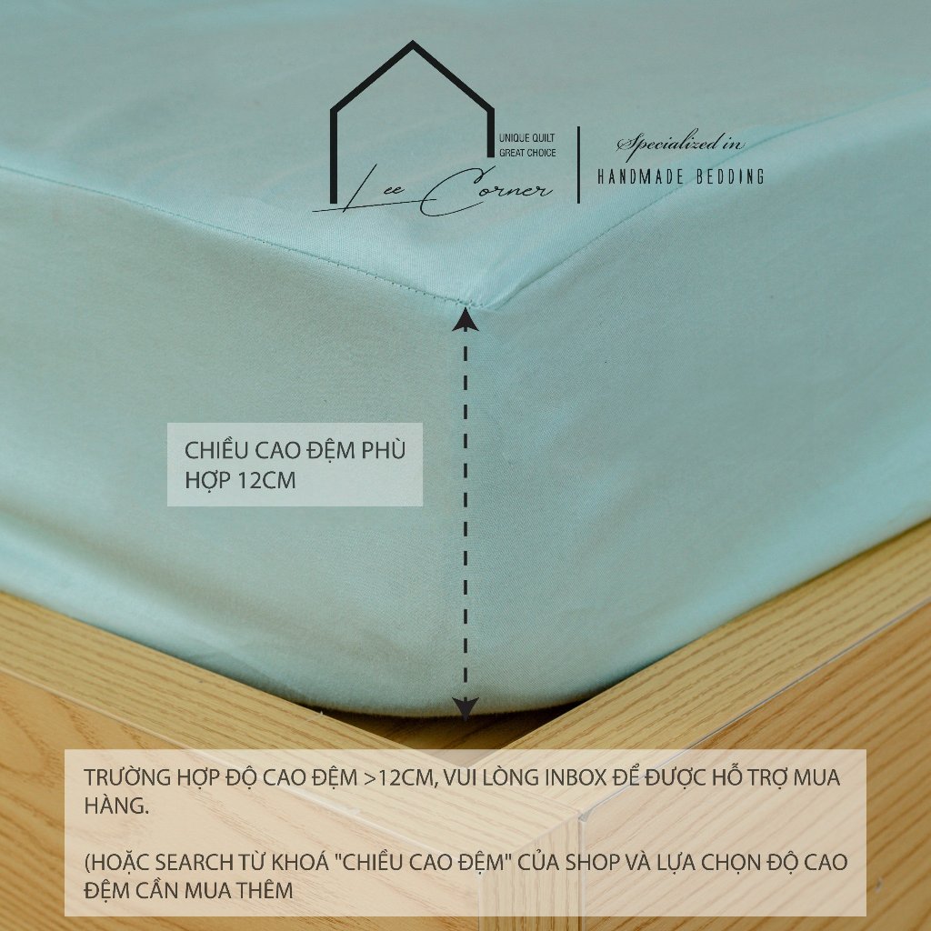 Ga giường 1m8 Cotton cao cấp LEE CORNER, vải Thô lụa Hàn, drap giường size 1,8x2m