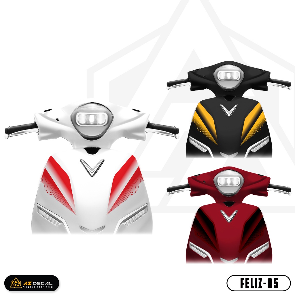 Tem Feliz S Hiện Đại | FELIZ-05 | Team Decal Rời Hình Dán Xe Máy Điện Vinfast Chống Nước Bền Màu