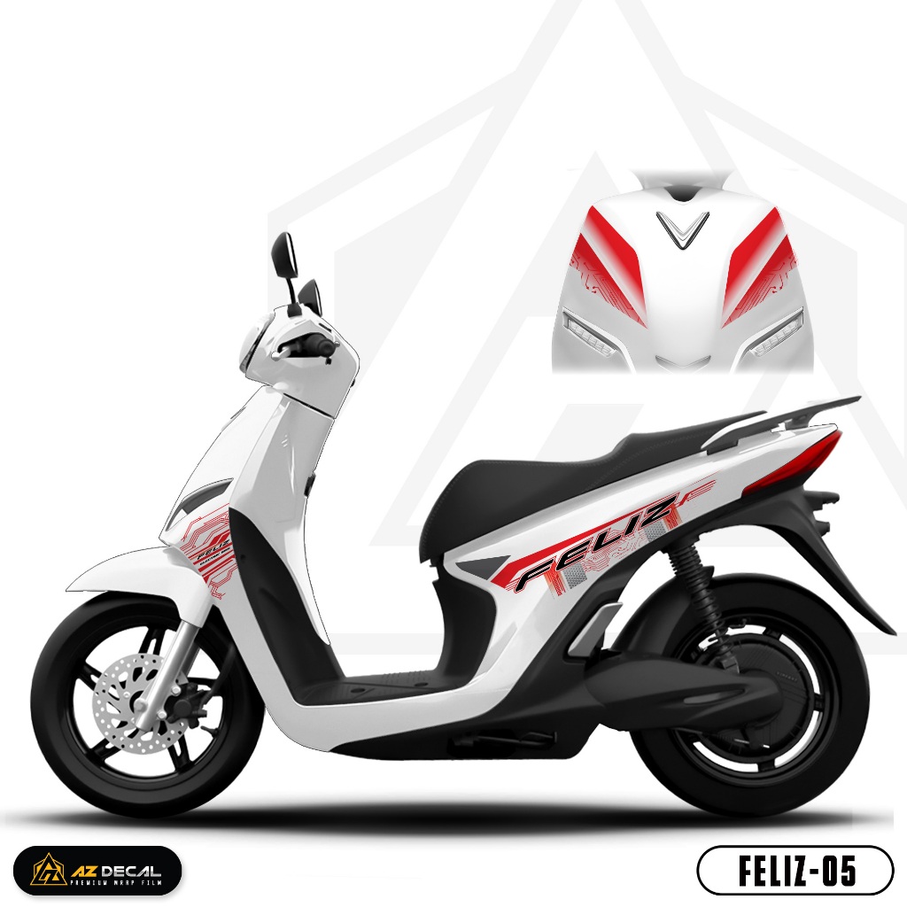 Tem Feliz S Hiện Đại | FELIZ-05 | Team Decal Rời Hình Dán Xe Máy Điện Vinfast Chống Nước Bền Màu