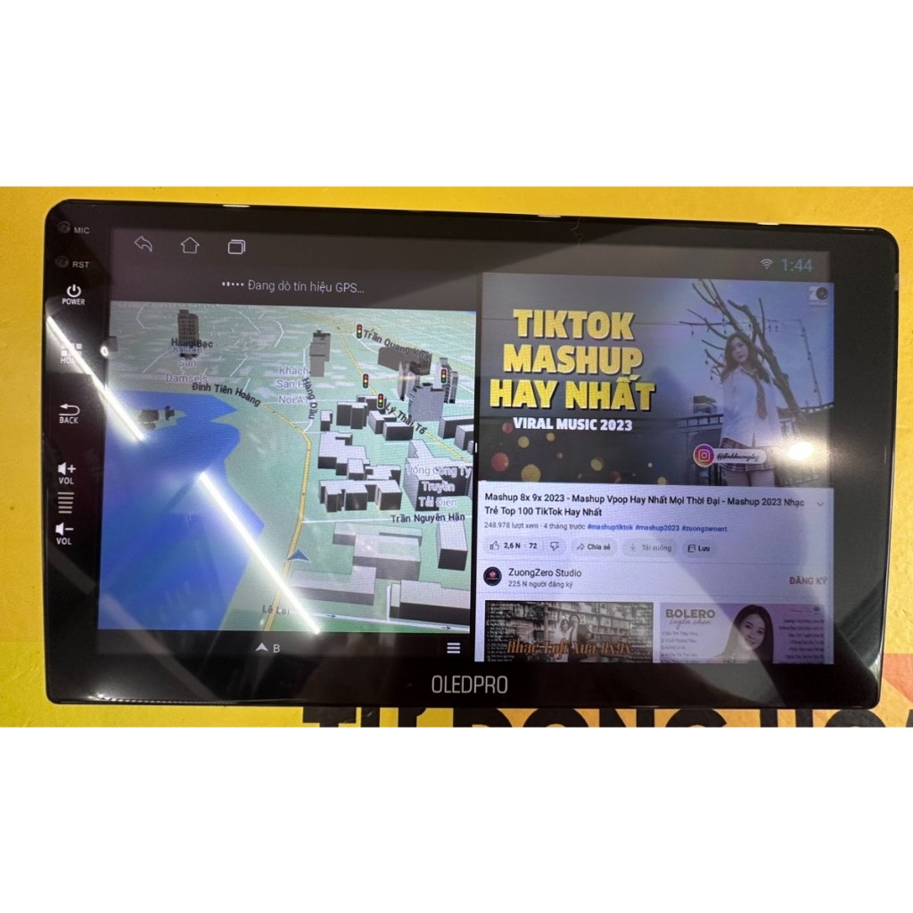 Màn hình android cho ô tô OLEDPRO A3 bản wifi Ram 2G 32G tặng VIETMAP S2, có quạt tản nhiệt, chia đôi màn hình