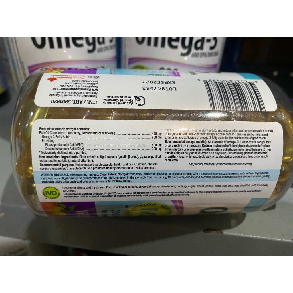 Viên uống dầu cá Webber Naturals OMEGA-3 with CoQ10 80 viên