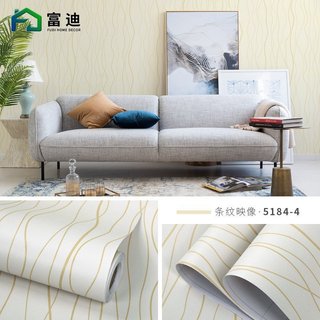 10m giấy dán tường sẵn keo sóng vàng nhạt