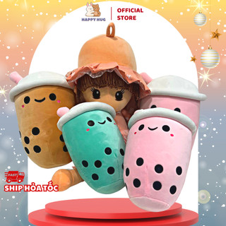 Đồ chơi nhồi bông hình cốc trà sữa size 30/35 cm dễ thương, thú bông ôm nằm - Happy Hug
