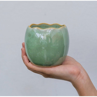 Chậu mini trứng gà sen đá gốm bát tràng
