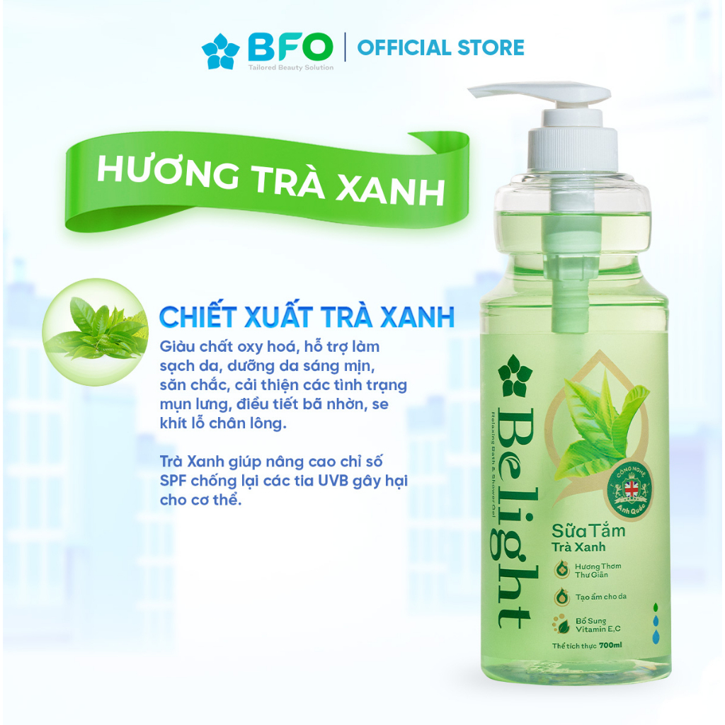 Sữa tắm tinh dầu thư giãn chiết xuất thành phần thiên nhiên Belight BFO dung tích 700ml