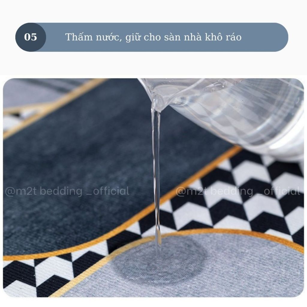 Combo 2 tấm thảm bếp  và 6 tấm thảm chân bali chống trơn trượt M2T BEDDING