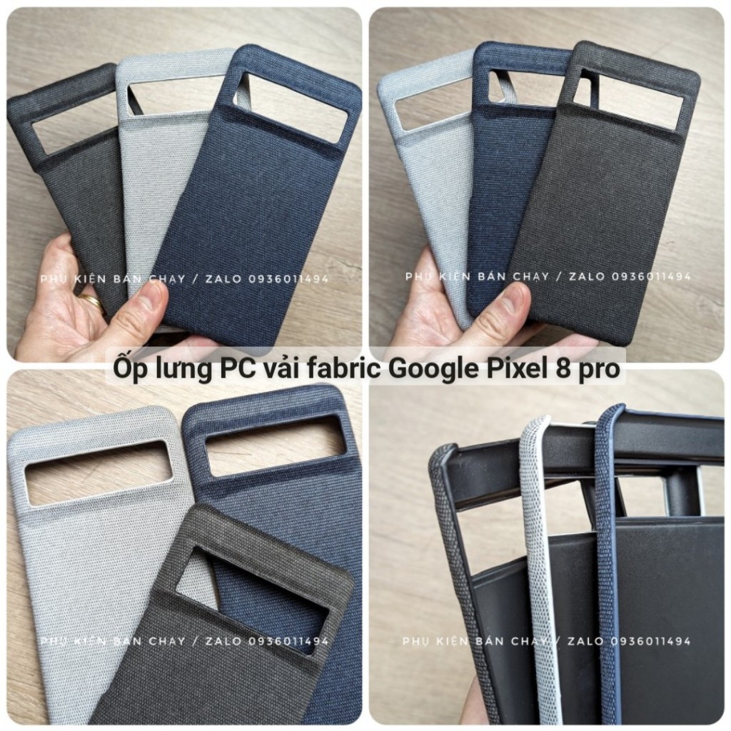Ốp lưng case PC mỏng nhựa phủ vải Fabric Google Pixel 9 Pro XL / 9 / 8 Pro / 8a / 8
