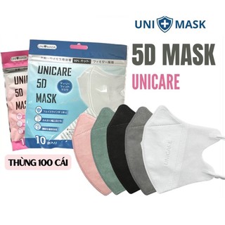 Khẩu trang 5D Uni Mask 3 lớp kháng khuẩn hàng chính hãng
