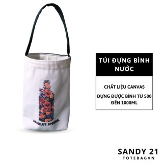 Túi đựng ly giữ nhiệt 450-1000ml, túi vải handmade đựng bình nước