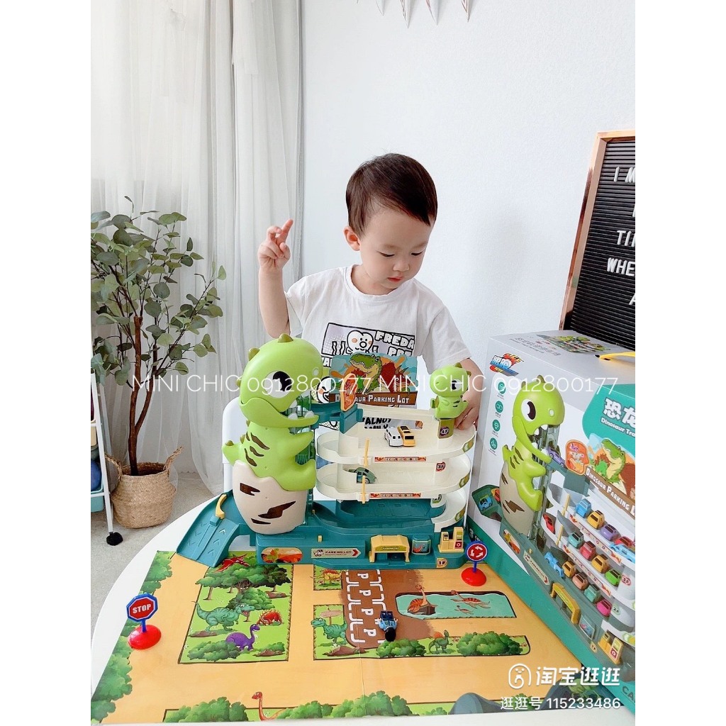 BỘ ĐỒ CHƠI BÃI XE KHỦNG LONG CÓ THỂ KẾT HỢP CÙNG BỘ ĐỒ CHƠI ĐƯỜNG ĐUA HẦM KHỦNG LONG