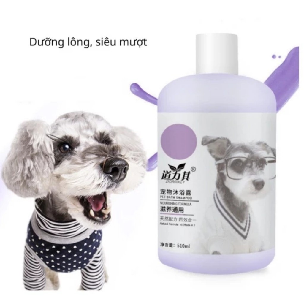 Sữa Tắm Chó Mèo Pet Dorrikey  Ngăn Ngừa Ve Rận Nấm Ngứa, Khử Hôi, Mượt Lông Thú Cưng