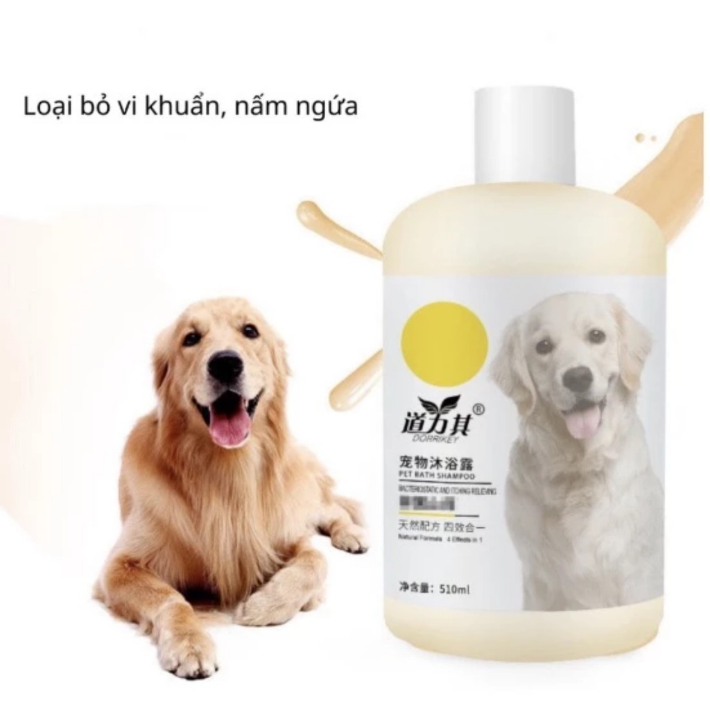 Sữa Tắm Chó Mèo Pet Dorrikey  Ngăn Ngừa Ve Rận Nấm Ngứa, Khử Hôi, Mượt Lông Thú Cưng
